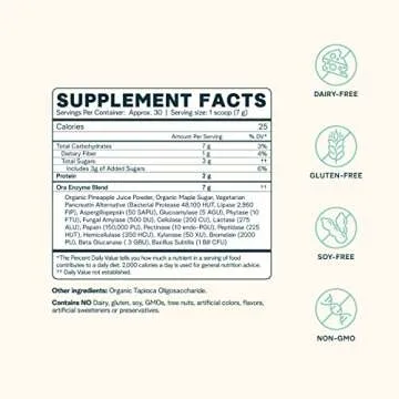 Ora Organic Multi-Enzyme Supplement - Vegan, Gluten Free Enzymes for Digestion with Probiotics & Prebiotics for Gut Health, Bloating, Constipation and Gas Relief - Pineapple Flavor, 30 Servings
