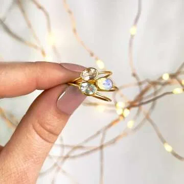 Customizable Danique Gemstone Stacking Rings Set