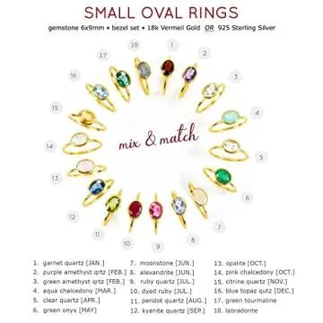 Customizable Danique Gemstone Stacking Rings Set