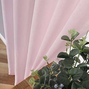 Tollpiz Faux Linen Sheer Curtains - Elegant Light Filtering Panels
