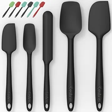 Silicone Spatula Set of 5 - High Temperature Resistant, Food Grade Silicone, Dishwasher Safe, for Ba...