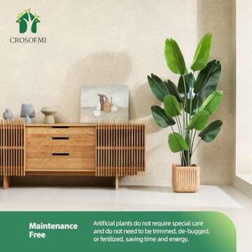 CROSOFMI Artificial Bird of Paradise Plant - 6ft Faux Tropical Charm