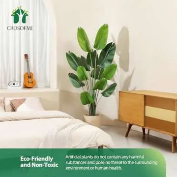 CROSOFMI Artificial Bird of Paradise Plant - 6ft Faux Tropical Charm