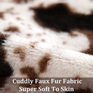 Woaboy Pack of 2 Luxury Faux Fur Throw Pillow Covers Cowhide Decorative Soft Fluffy Plush Couch Thro...