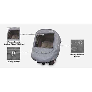 Manito Melange Infant Car Seat Weather Shield (Charcoal Grey)