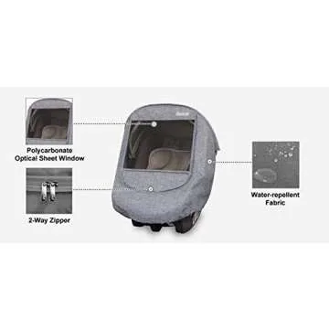 Manito Melange Infant Car Seat Weather Shield (Charcoal Grey)
