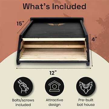 BIGBATBOX - Bat House for Outdoors - Clean Your Backyard from Mosquitoes - Wooden Bat House Kit - wi...