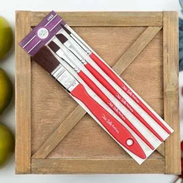 Dixie Belle Artist Paint Brush | Pack of 4 Quality Bristle Paintbrushes| Professional Grade Paint Br...