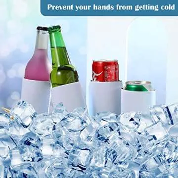60 Pieces Sublimation Blanks Beer Blank Can Cooler Sleeve Insulated Neoprene 12 oz Can Cooler Cover Reusable Collapsible DIY Personalized for Parties Weddings Graduation Events