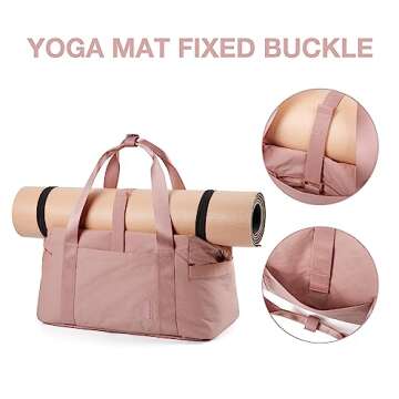 BAGSMART Gym Bag for Women, Carry on Weekender Overnight Bag, Travel Duffel Bags with Trolley Sleeve, Personal Item Travel Bag Tote Bag Workout Dance Bag, Dark Pink