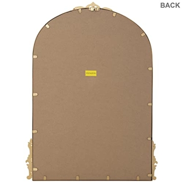 Hobby Lobby Gold Wall Arch Mirror – Arch & Flourish - MDF Back Arched Ornate Mirror for Vanity, Living Room or Event – Home Décor
