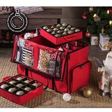 ZOBER 2-in-1 Christmas Ornament Storage Box Ideal for Holidays