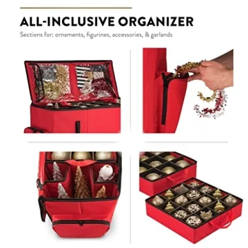 ZOBER 2-in-1 Christmas Ornament Storage Box Ideal for Holidays