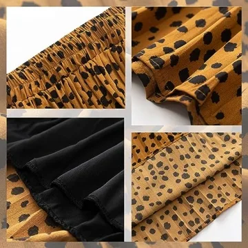 Basoteeuo Leopard Midi-Long Skirt for Stylish Women