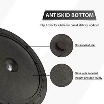 ZELUS Balance Ball Trainer Half Yoga Exercise Ball with Resistance Bands and Foot Pump for Yoga Fitness Home Gym Workout (Gray)