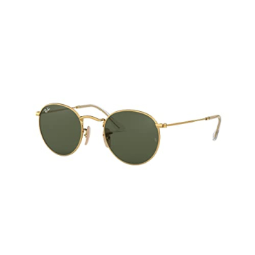 Ray-Ban RB3447N Round Flat Lens Sunglasses in Gold/G-15 Green