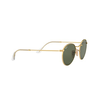 Ray-Ban RB3447N Round Flat Lens Sunglasses in Gold/G-15 Green