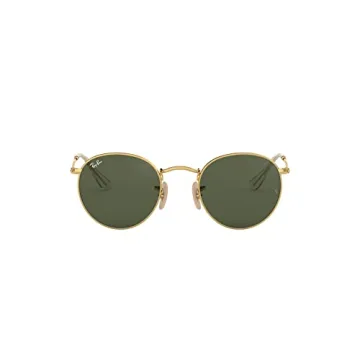 Ray-Ban RB3447N Round Flat Lens Sunglasses in Gold/G-15 Green