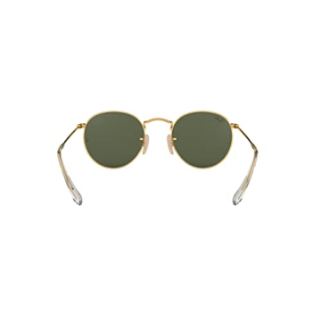 Ray-Ban RB3447N Round Flat Lens Sunglasses in Gold/G-15 Green