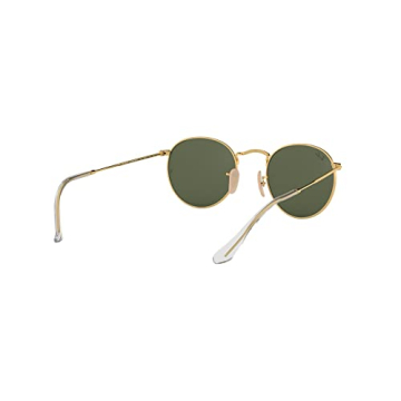 Ray-Ban RB3447N Round Flat Lens Sunglasses in Gold/G-15 Green