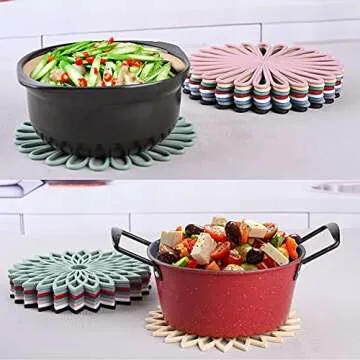 Premium Silicone Trivets for Hot Dishes – Set of 3