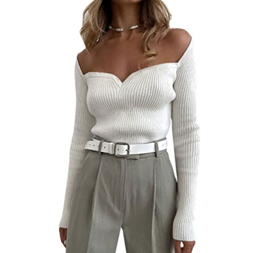Sexy Sweetheart Neck Cropped Sweater for Women