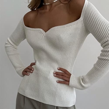 Sexy Sweetheart Neck Cropped Sweater for Women