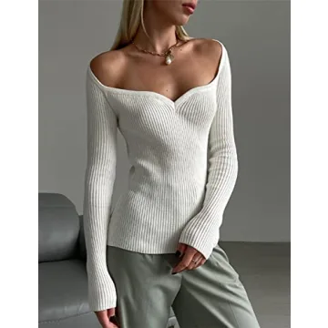 Sexy Sweetheart Neck Cropped Sweater for Women