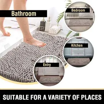 Luxurious H.VERSAILTEX Non Slip Bath Rugs for Comfort