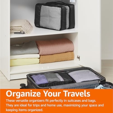 Amazon Basics 4 Piece Packing Travel Organizer Cubes Set