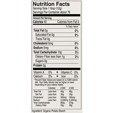 Anthony's Organic Potato Starch, Unmodified, 2 lb, Gluten Free & Non GMO, Resistant Starch