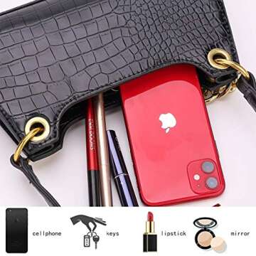 GOPHRALOVE Small Purses for Women Shoulder Purse and Handbag with Magnet Closure for Mothers' Day Gift (Black)