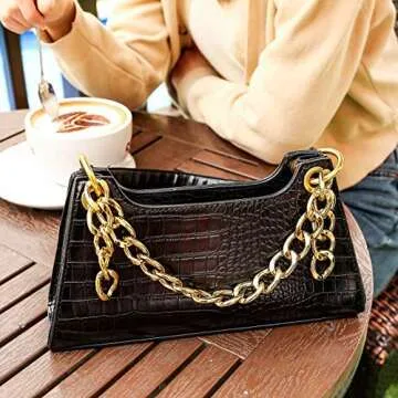 GOPHRALOVE Small Purses for Women Shoulder Purse and Handbag with Magnet Closure for Mothers' Day Gift (Black)