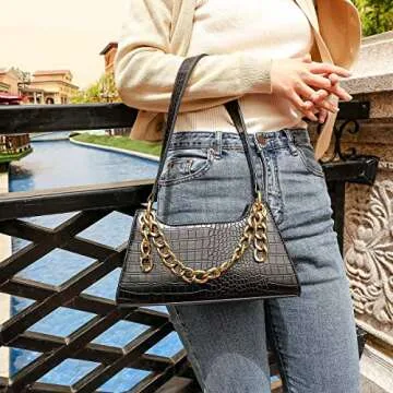 GOPHRALOVE Small Purses for Women Shoulder Purse and Handbag with Magnet Closure for Mothers' Day Gift (Black)