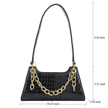 GOPHRALOVE Small Purses for Women Shoulder Purse and Handbag with Magnet Closure for Mothers' Day Gift (Black)