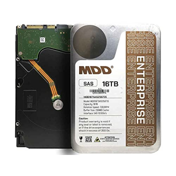 MDD 16TB 7200RPM SAS Hard Drive - 256MB Cache Renewed