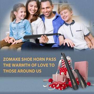 Durable ZOMAKE Shoe Horn Long Handle for Easy Shoe Wear