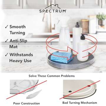 Spectrum Lazy Susan Organizer 2-Pack for Kitchen Storage