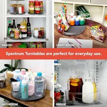 Spectrum Lazy Susan Organizer 2-Pack for Kitchen Storage