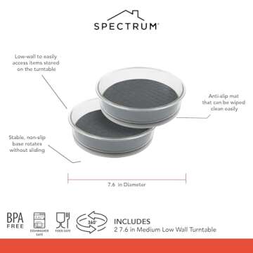 Spectrum Lazy Susan Organizer 2-Pack for Kitchen Storage