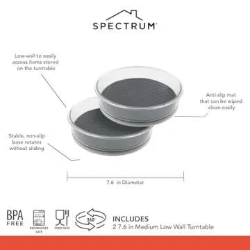 Spectrum Lazy Susan Organizer 2-Pack for Kitchen Storage
