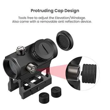 Feyachi 2MOA Red Dot Sight - V30 1x20mm Compact Red dot Optics with Motion Awake Low Profile and Absolute Co-Witness Mount, Flip Up Lens Covers and Anti Reflection Device