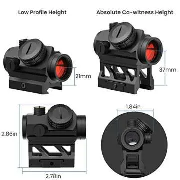 Feyachi 2MOA Red Dot Sight - V30 1x20mm Compact Red dot Optics with Motion Awake Low Profile and Absolute Co-Witness Mount, Flip Up Lens Covers and Anti Reflection Device