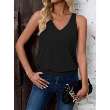 Sialois Womens Casual V Neck Tank Top - Stylish & Versatile