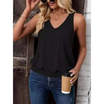 Sialois Womens Casual V Neck Tank Top - Stylish & Versatile