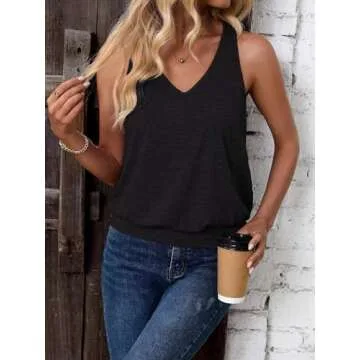 Sialois Womens Casual V Neck Tank Top - Stylish & Versatile