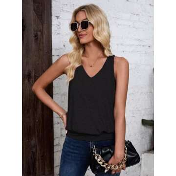 Sialois Womens Casual V Neck Tank Top - Stylish & Versatile