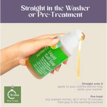 Sonett Organic Traditional Stain Removers Liquid Gall Soap, Highly Effective Against Marks Caused By Ink, Blood, Grease, Fruit 4oz (Pack of 6)