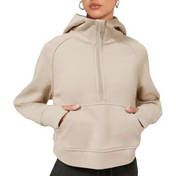 Cozy LASLULU Hoodies for Women - Stylish Fleece Pullover for Fall 2024