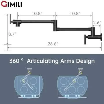 GIMILI Pot Filler Faucet - Stylish & Functional Kitchen Upgrade